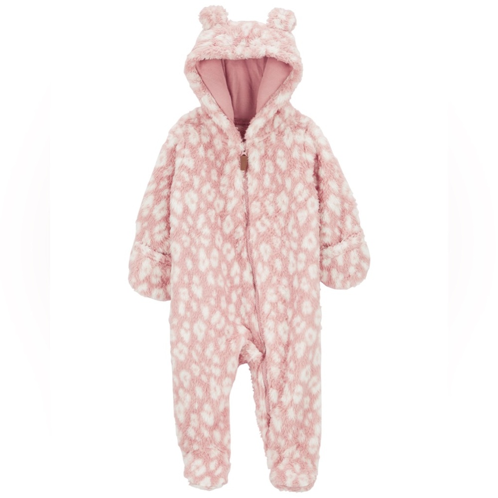 ♻️3/$25♻️ Carter’s 3m Pink Leopard 1-piece Sherpa bunting